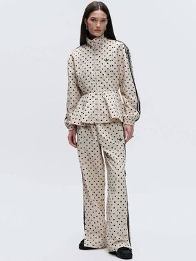 adidas originals x ASOS Polka Dot Track Pants in stone